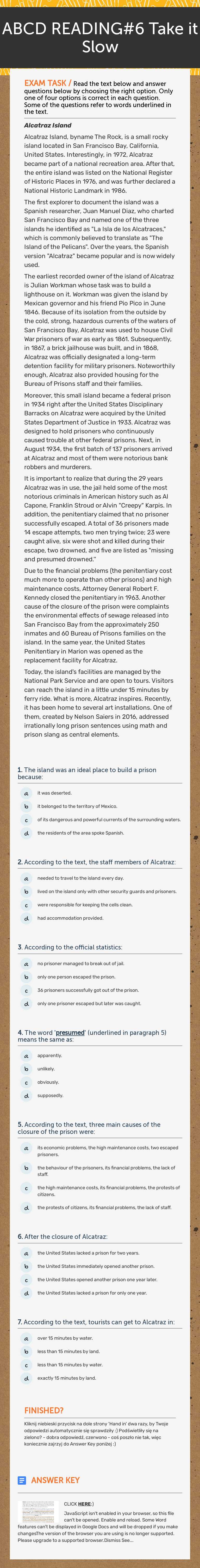 ABCD READING#6
Take it Slow worksheet preview image