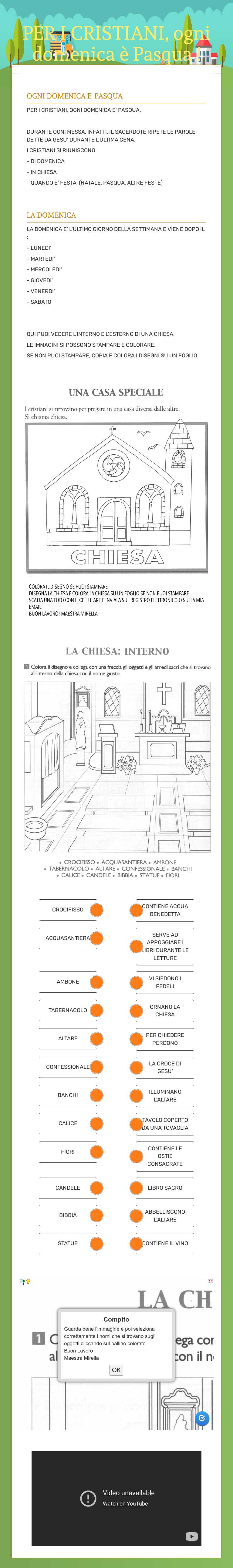 PER I CRISTIANI, ogni domenica è Pasqua ! Grade 1 worksheet preview