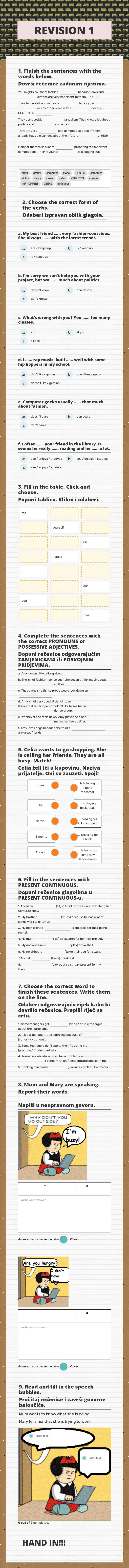 REVISION 1 worksheet preview image