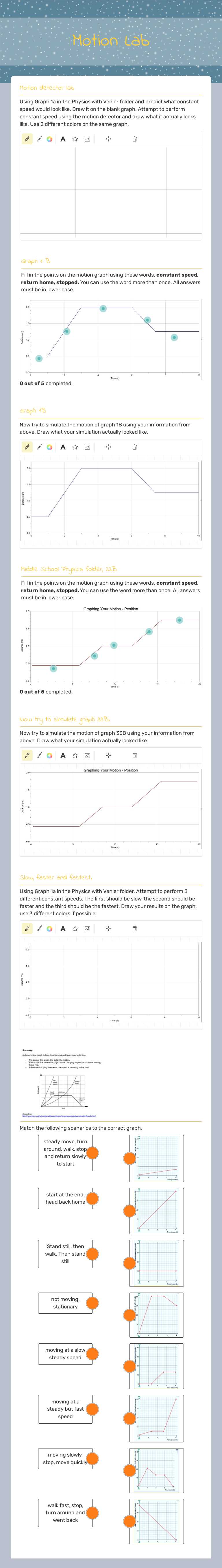 Motion Lab Grade 6 worksheet preview