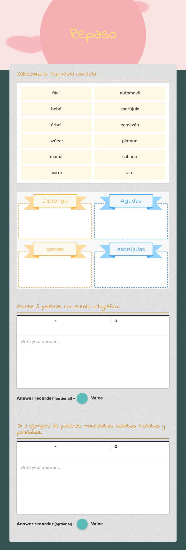 Repaso worksheet preview image