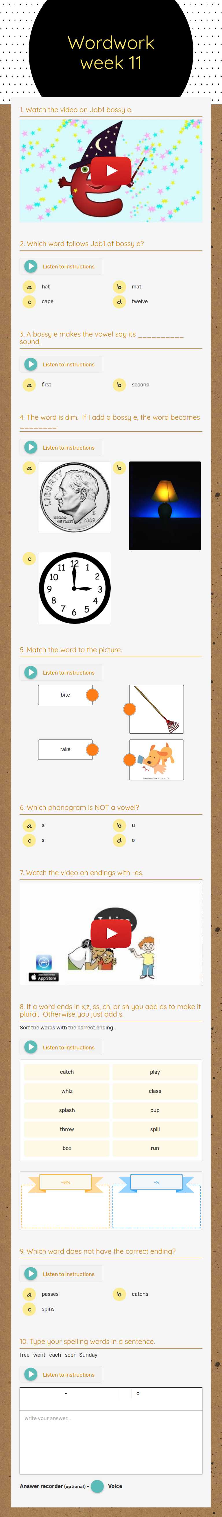Wordwork week 11 worksheet preview image