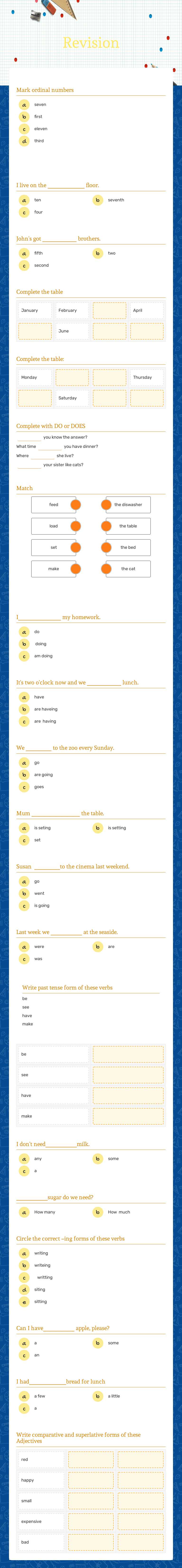 Revision worksheet preview image