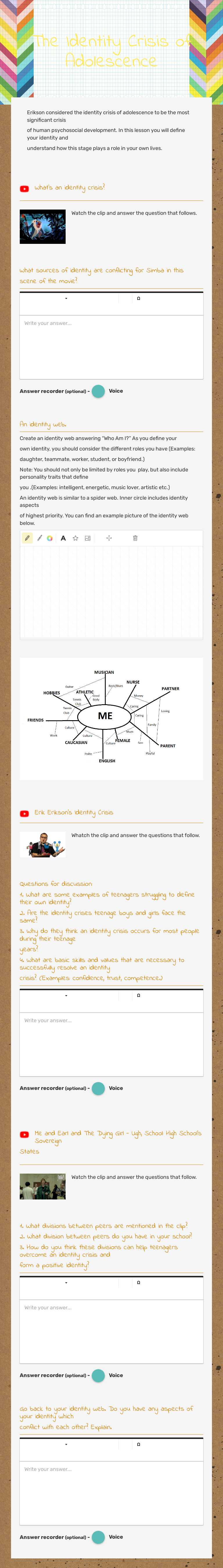 The Identity Crisis of Adolescence worksheet preview image