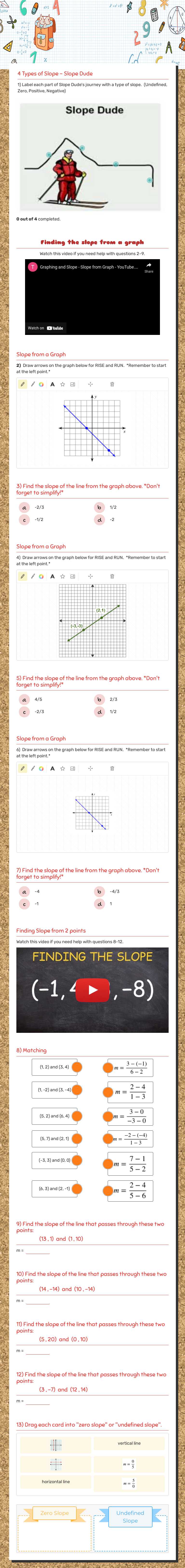 SLope Review worksheet preview image