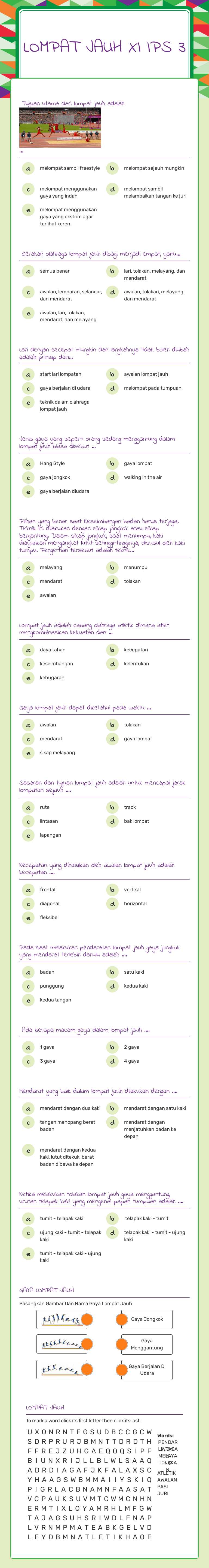 LOMPAT JAUH 
XI IPS 3 worksheet preview image