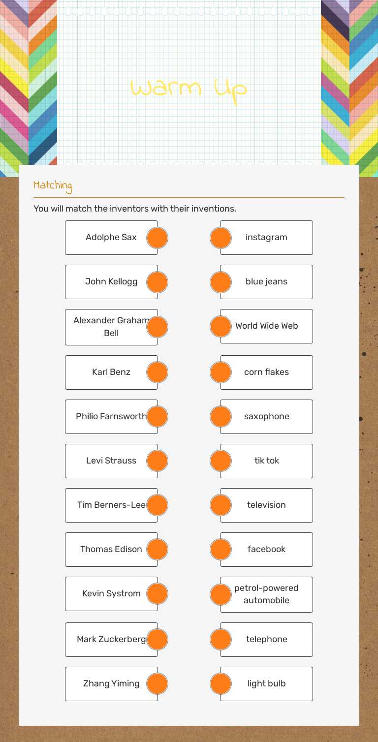 Warm Up worksheet preview image