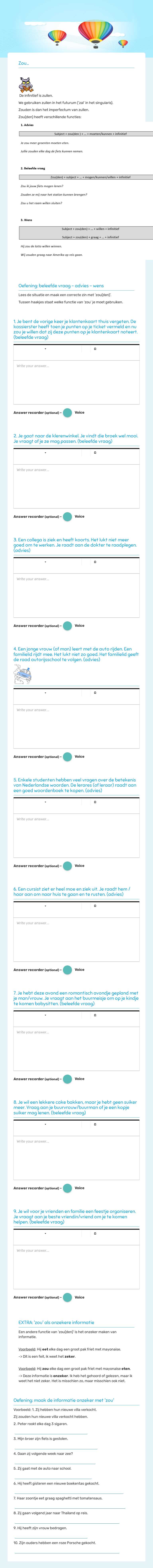 2.3 schriftelijk
het gebruik van 'zou' worksheet preview image