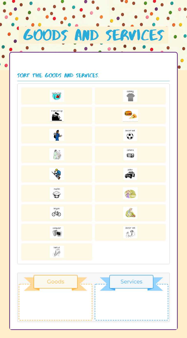 Goods and Services worksheet preview image