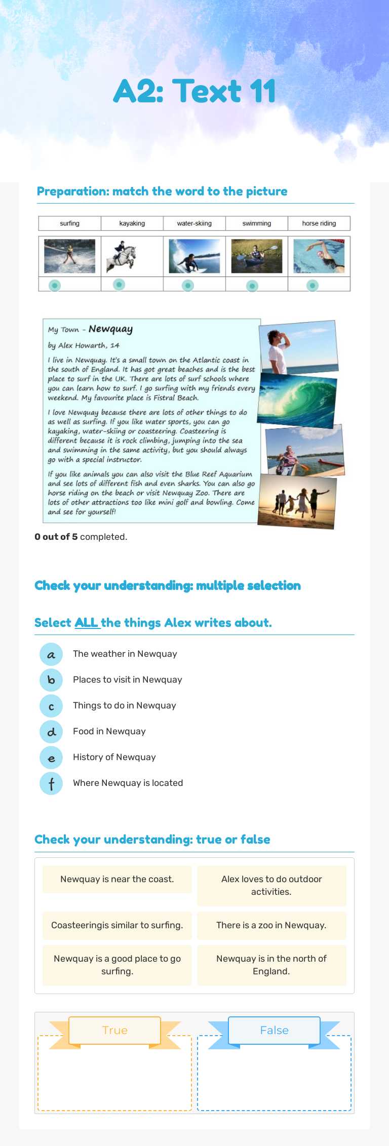 A2: Text 11 worksheet preview image