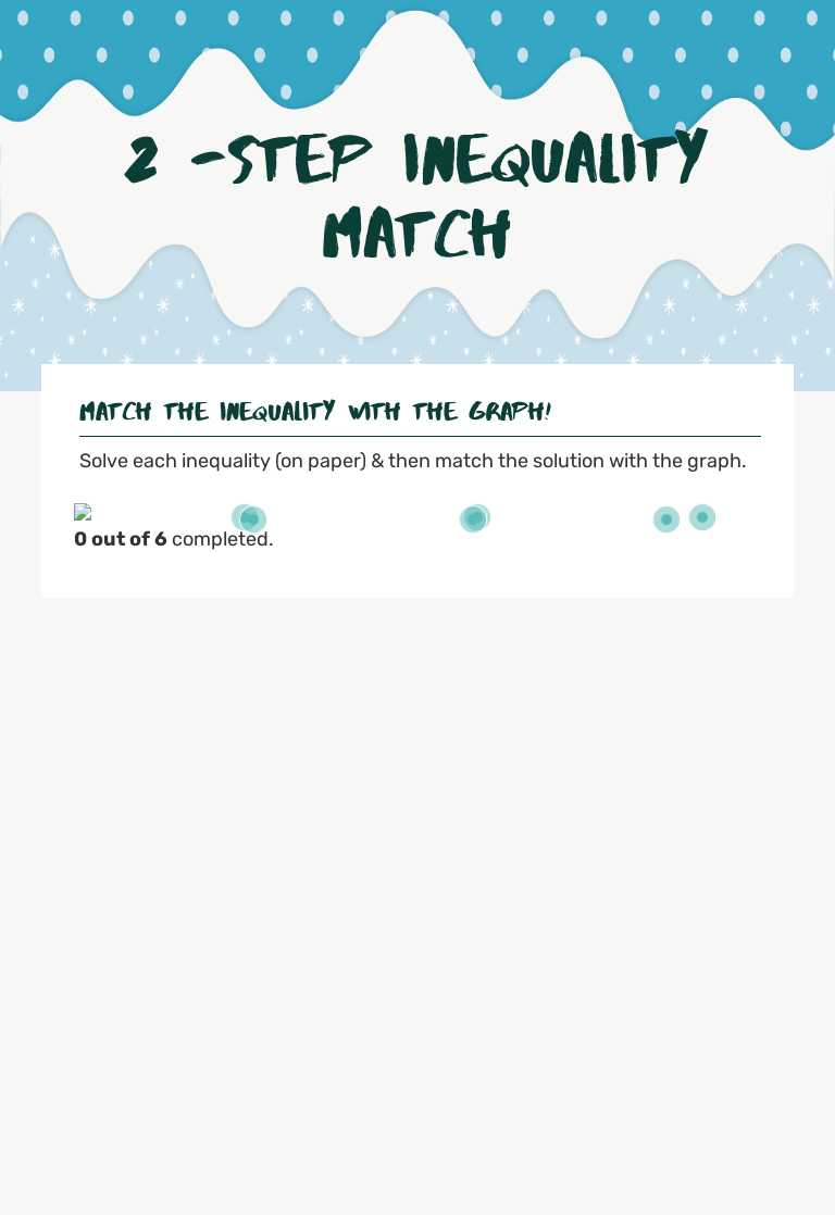 2 -Step Inequality Match worksheet preview image