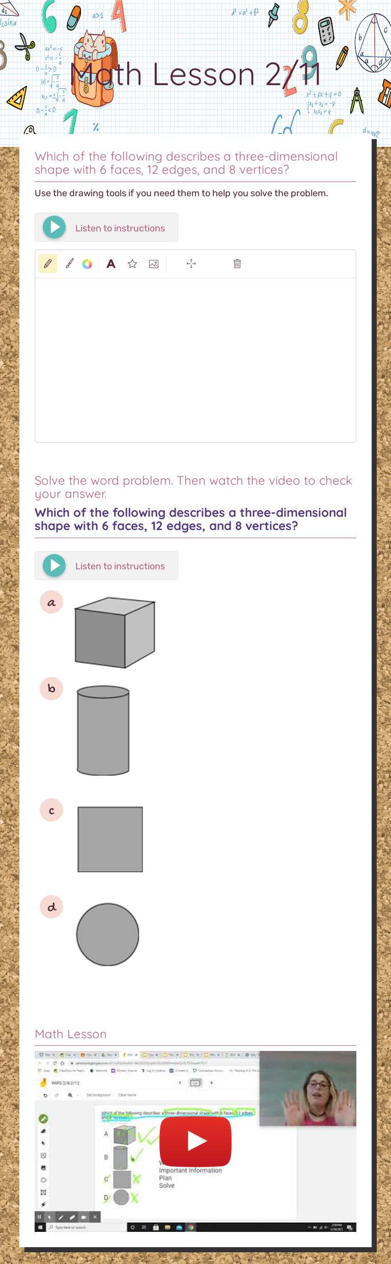 Math Lesson 2/11 Grade 2 worksheet preview