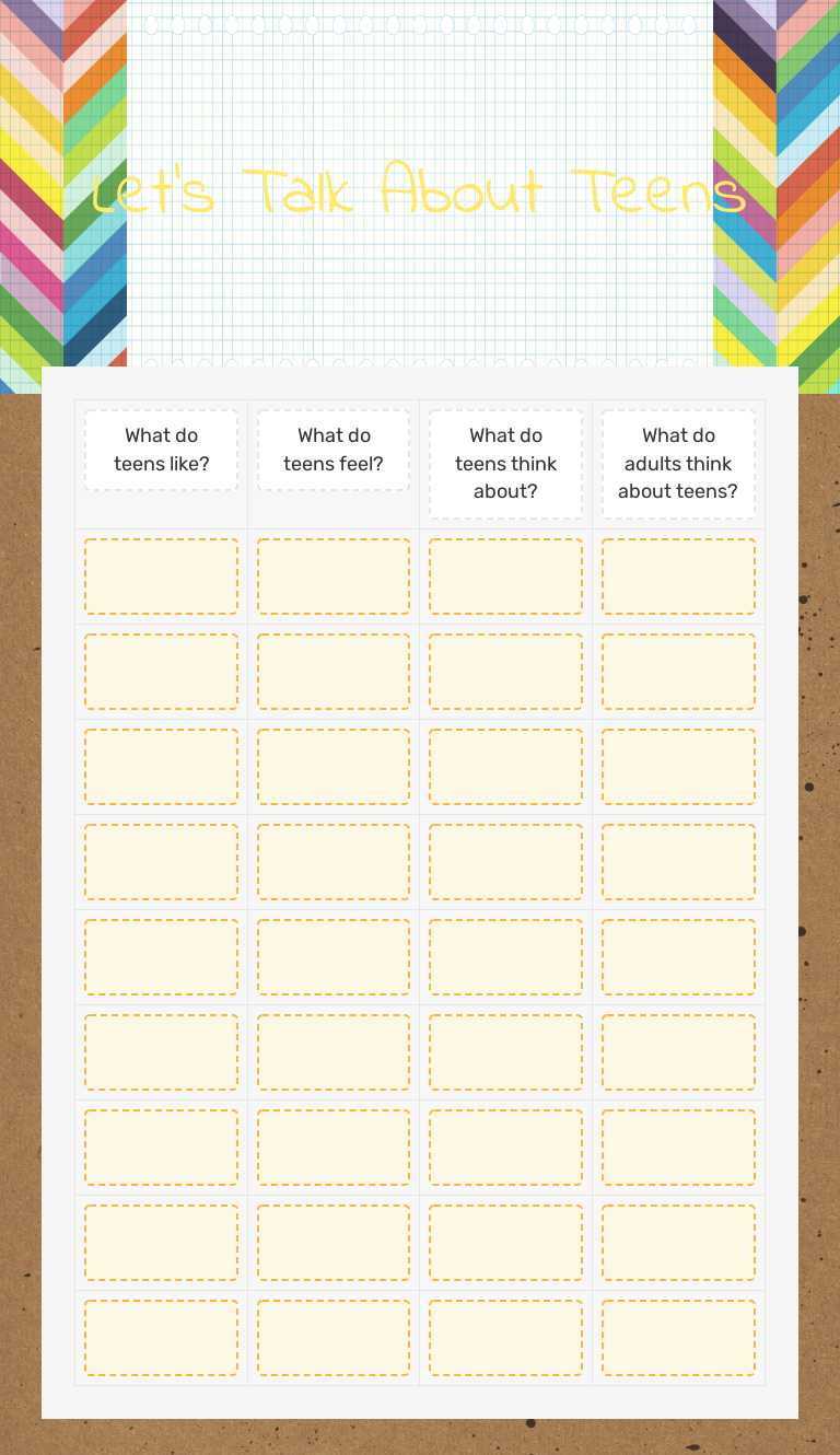 Let's Talk About Teens worksheet preview image