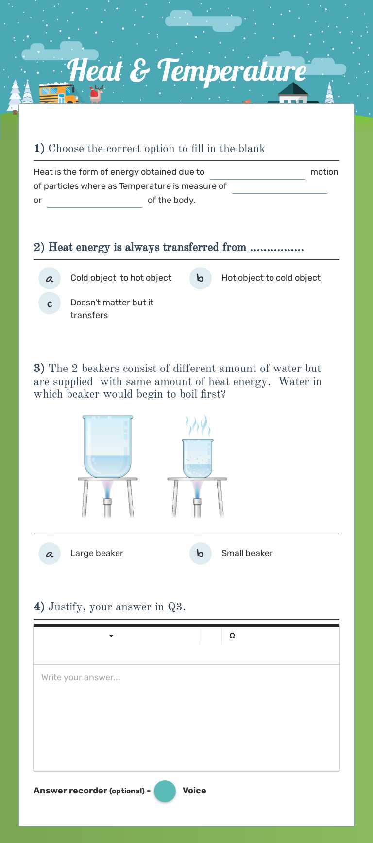 Heat & Temperature worksheet preview image