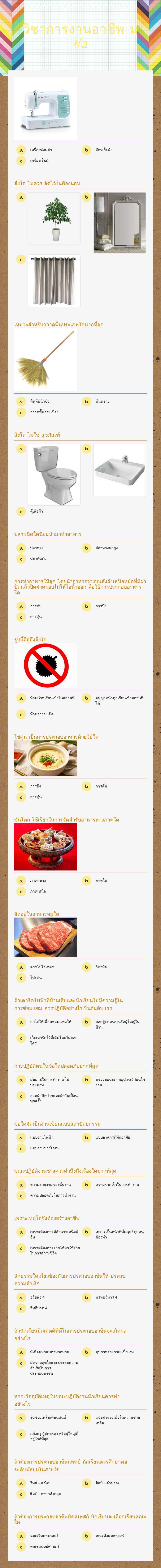 วิชาการงานอาชีพ ม 1/2 worksheet preview image