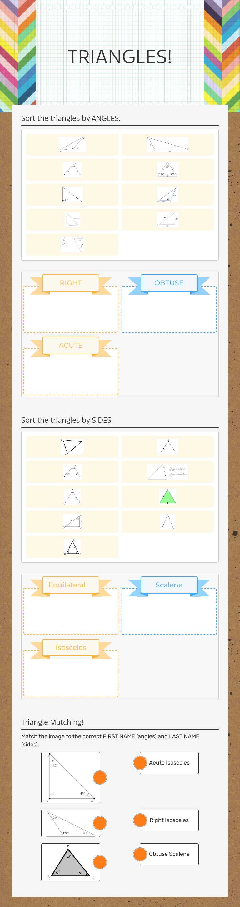 TRIANGLES! worksheet preview image