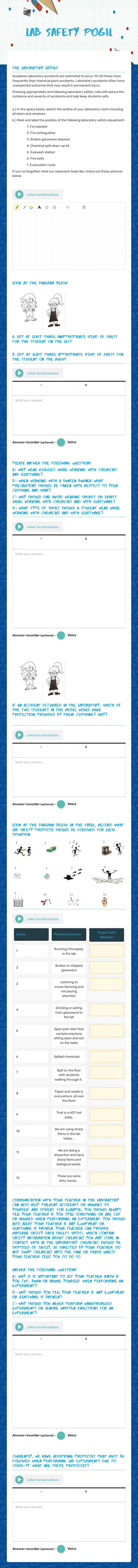 Lab Safety POGIL worksheet preview image
