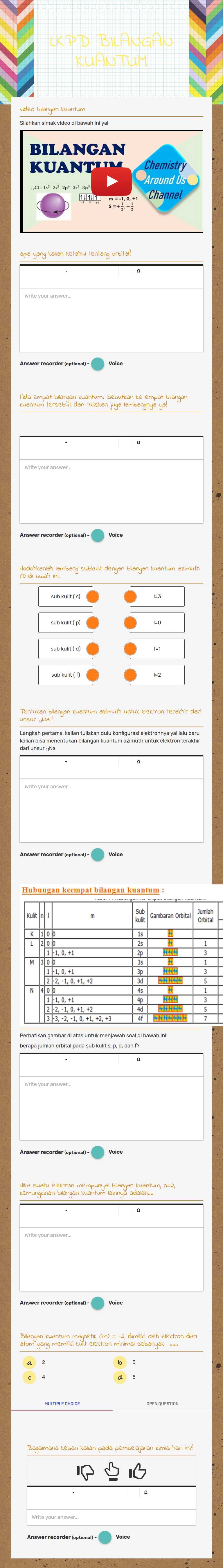 LKPD BILANGAN KUANTUM worksheet preview image
