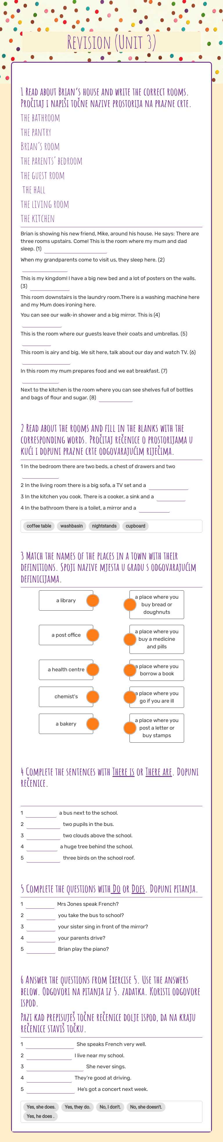 Revision (Unit 3) Grade 5 worksheet preview