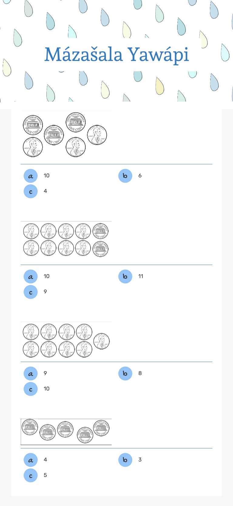 Mázašala Yawápi Grade 1 worksheet preview