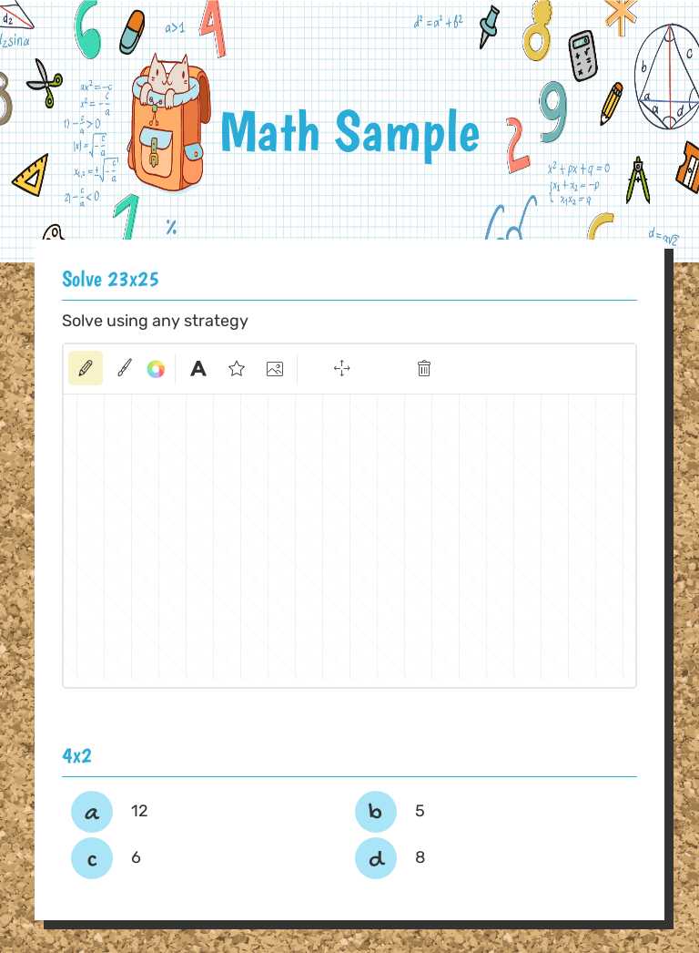 Math Sample worksheet preview image