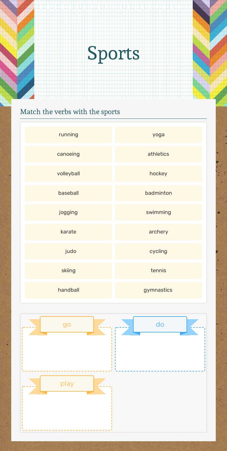 Sports worksheet preview image