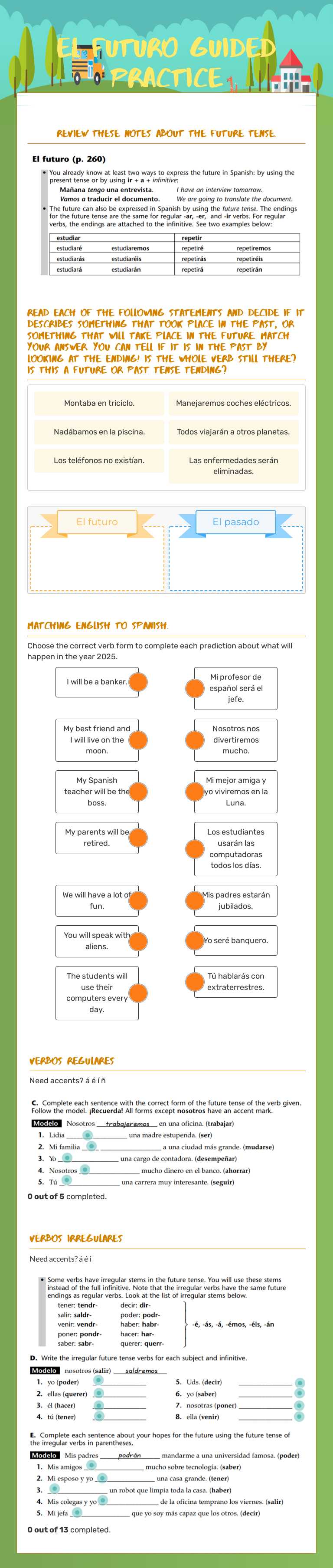 El Futuro 
Guided Practice Grade 10 worksheet preview