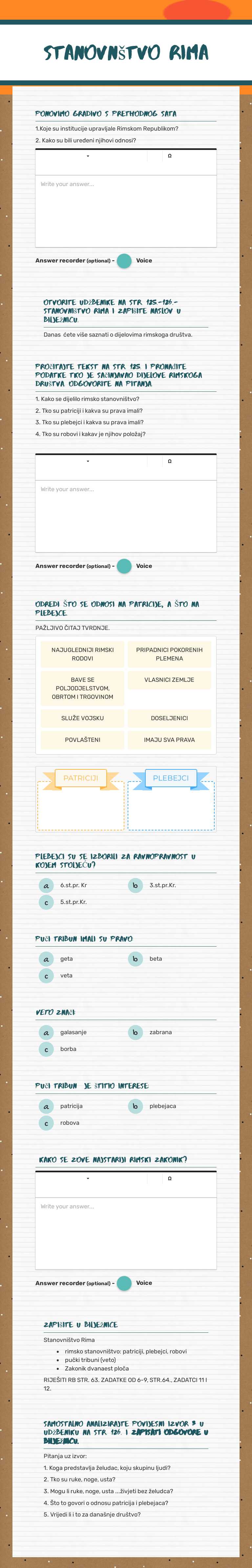 stanovnštvo rima worksheet preview image