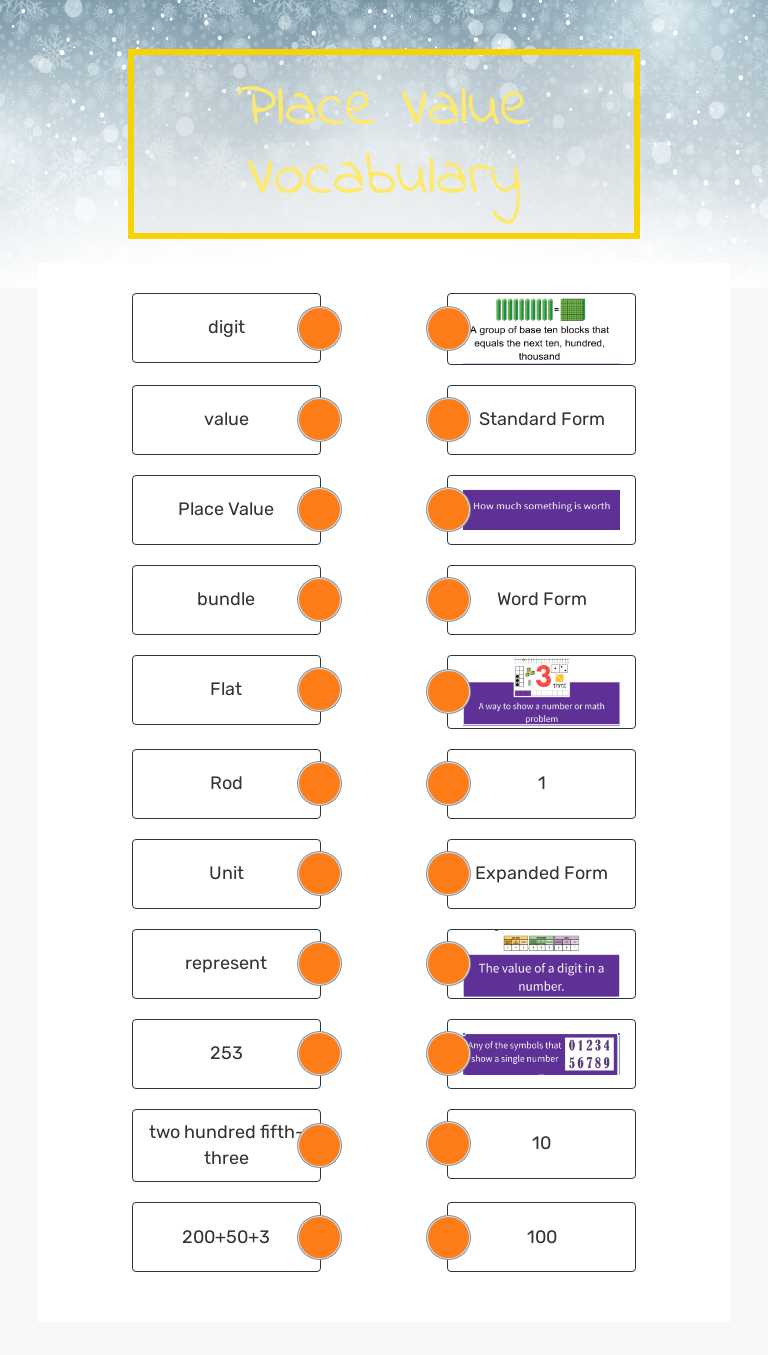 Place Value Vocabulary worksheet preview image