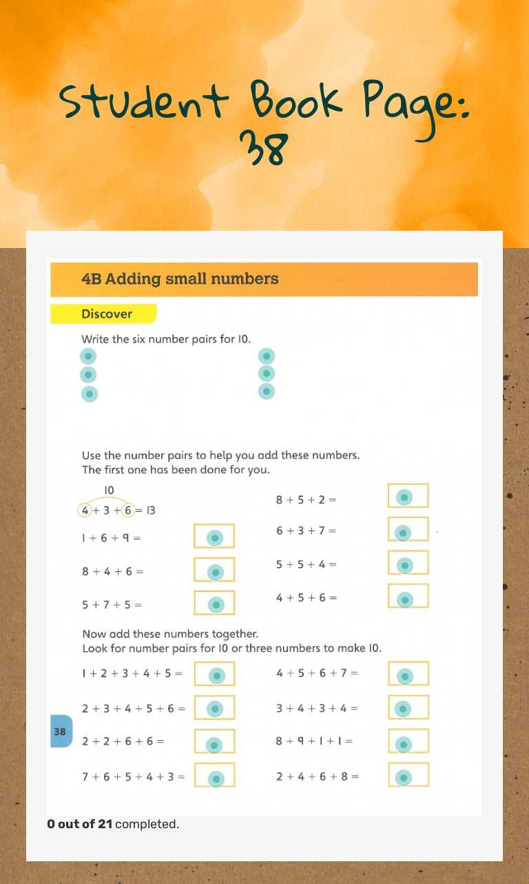 Student Book Page: 38 worksheet preview image