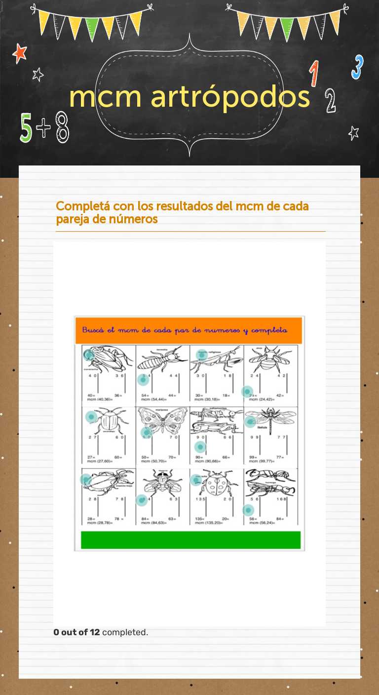 mcm artrópodos Grade 6 worksheet preview