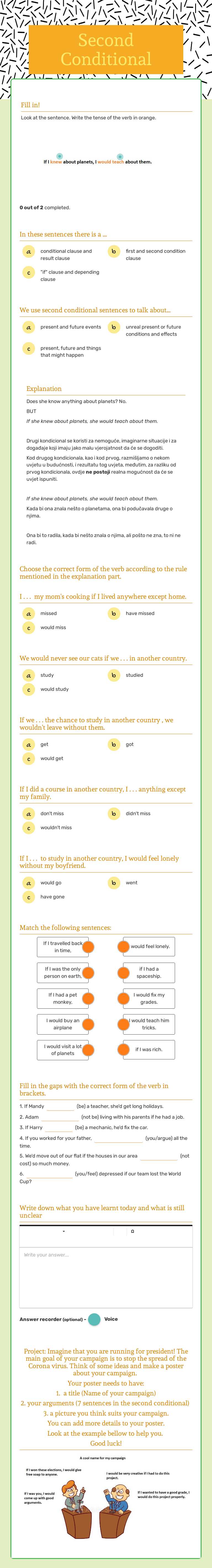 Second Conditional worksheet preview image