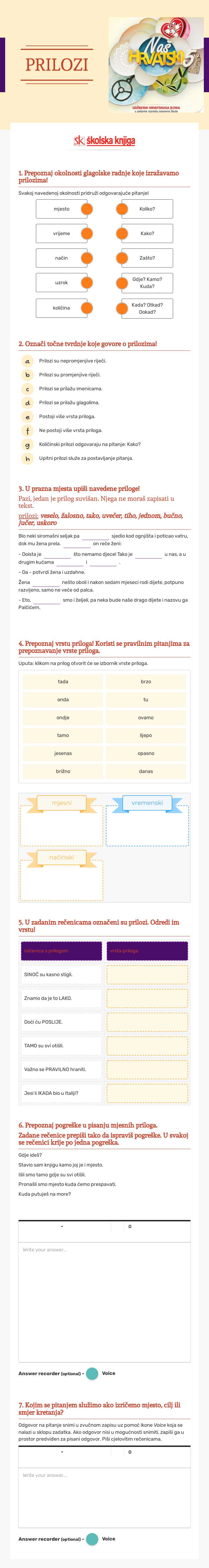 PRILOZI Grade 5 worksheet preview