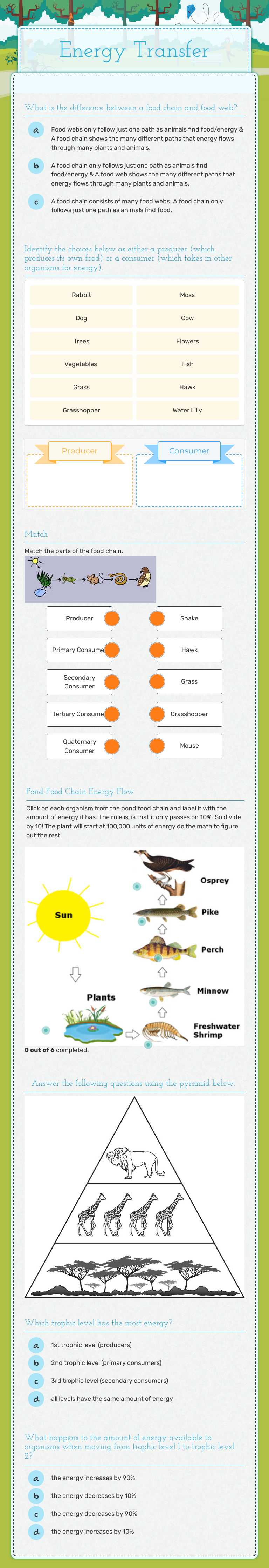 Energy Transfer worksheet preview image