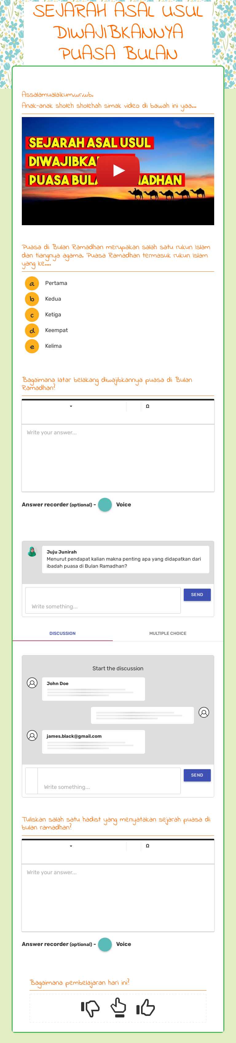 SEJARAH ASAL USUL DIWAJIBKANNYA PUASA BULAN RAMADHAN worksheet preview image