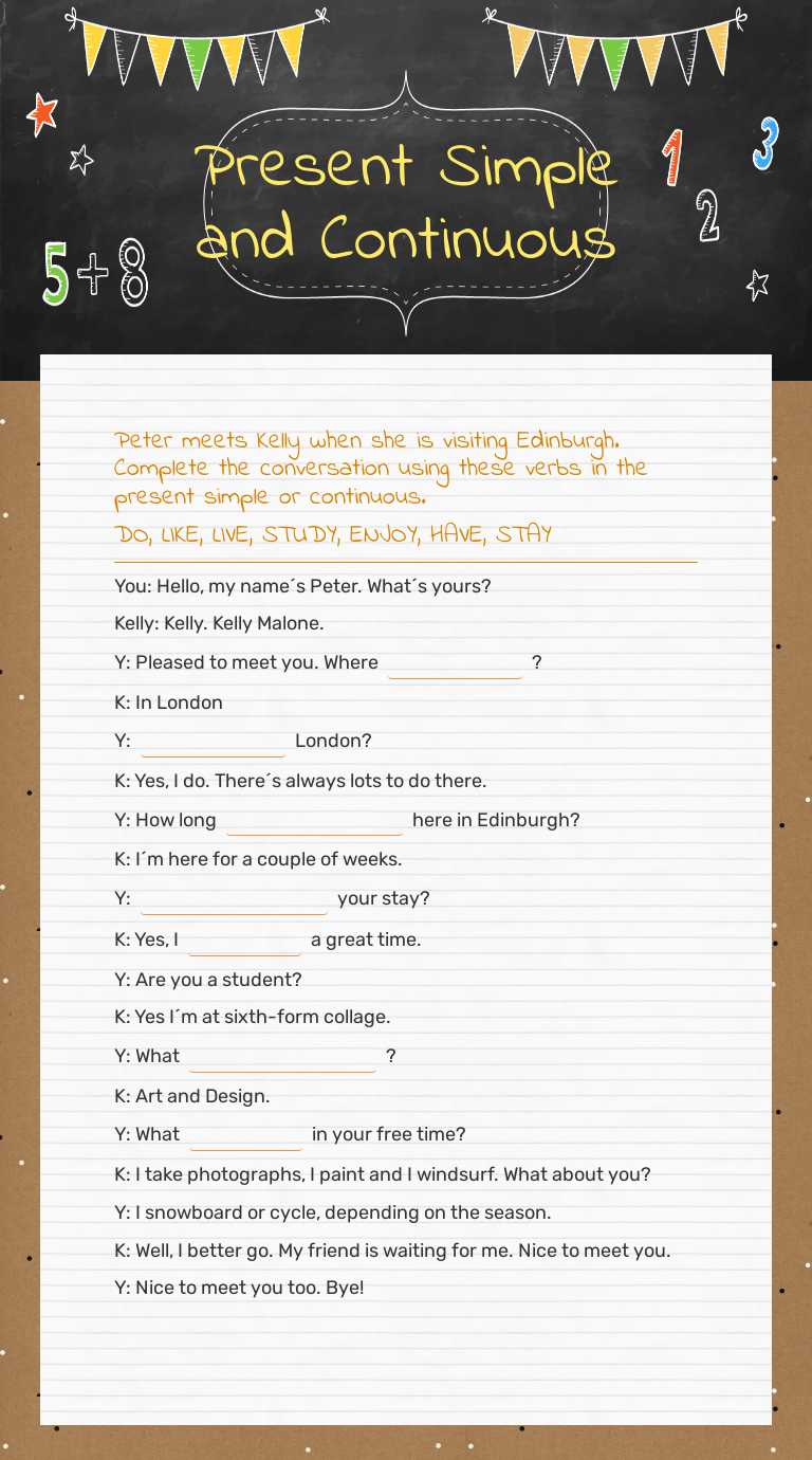 Present Simple and Continuous by Kristi Goldberg | Interactive ...