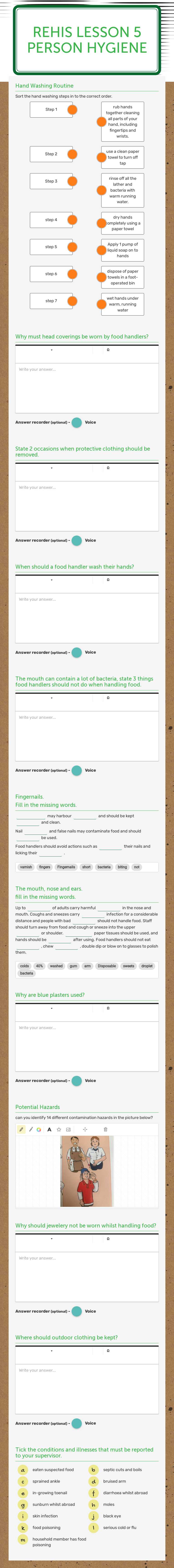 Rehis lesson 5
person hygiene Preschool worksheet preview