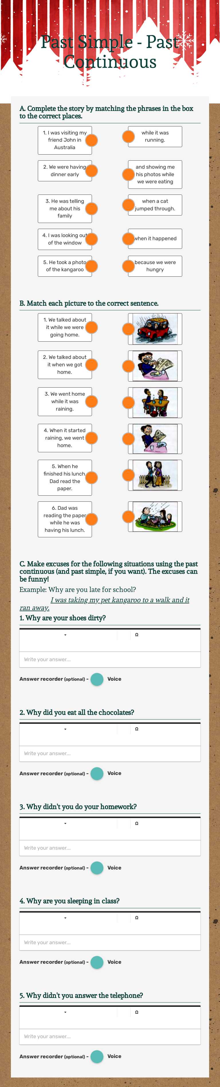 Past Simple - Past Continuous Grade 6 worksheet preview