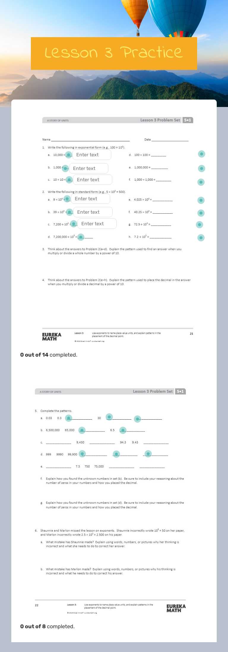 Lesson 3 Practice worksheet preview image