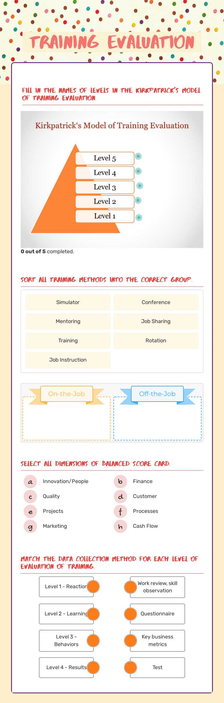 Training Evaluation worksheet preview image