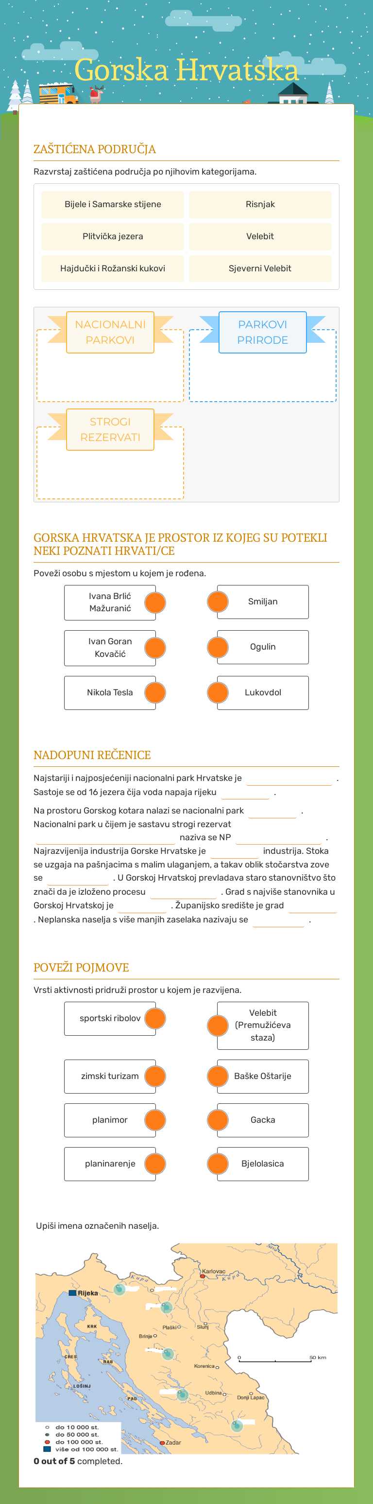 Gorska Hrvatska worksheet preview image