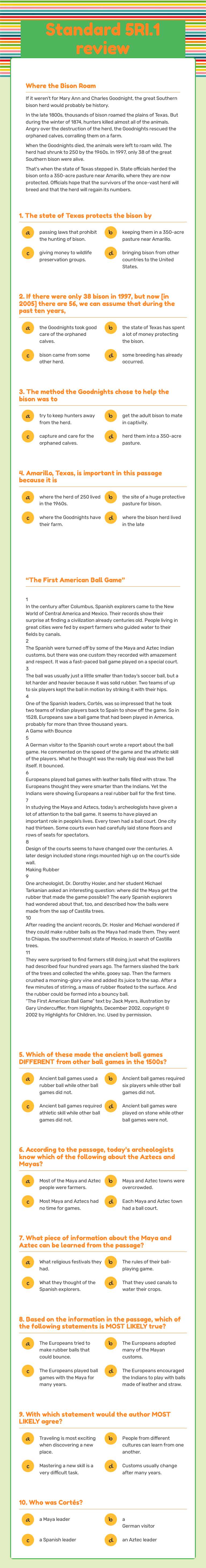 Standard 5RI.1 review worksheet preview image