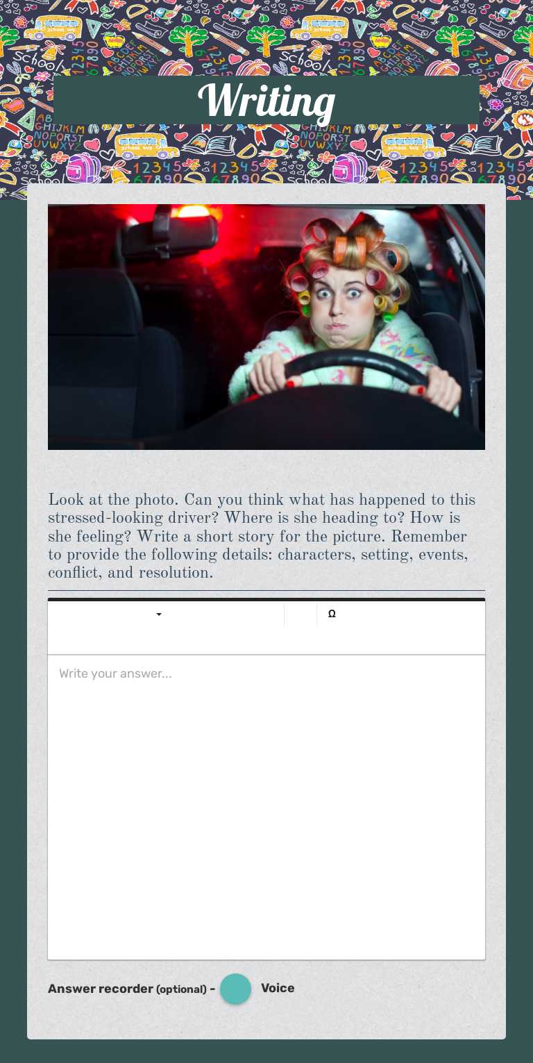 Writing worksheet preview image