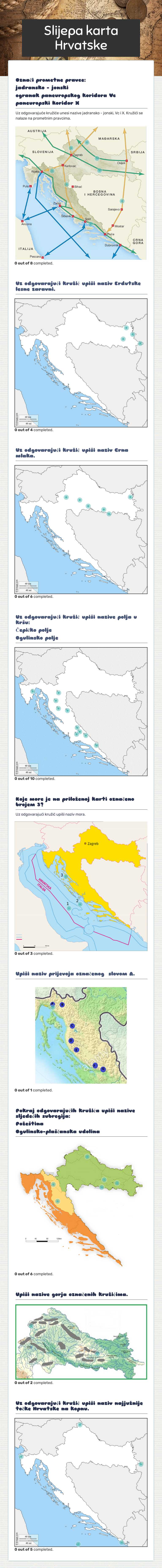 Slijepa karta Hrvatske worksheet preview image