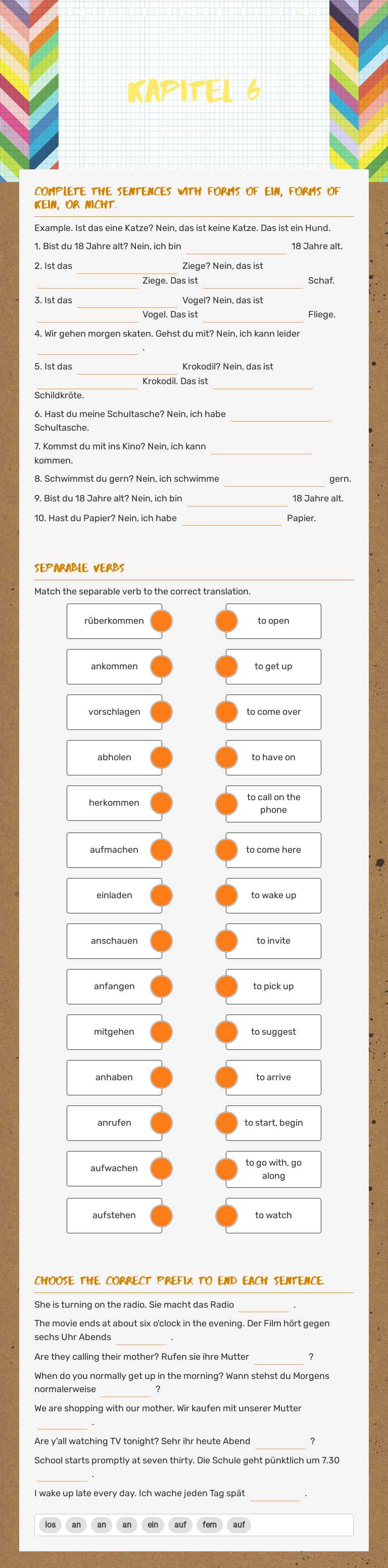Kapitel 6 worksheet preview image