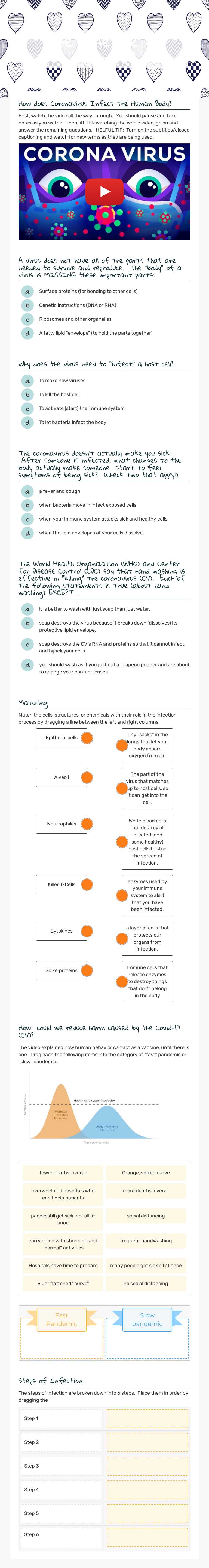 The Science of Covid-19 Grade 9 worksheet preview