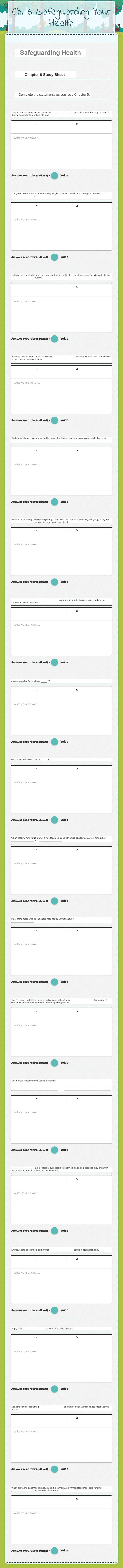 Ch. 6                
Safeguarding Your Health worksheet preview image