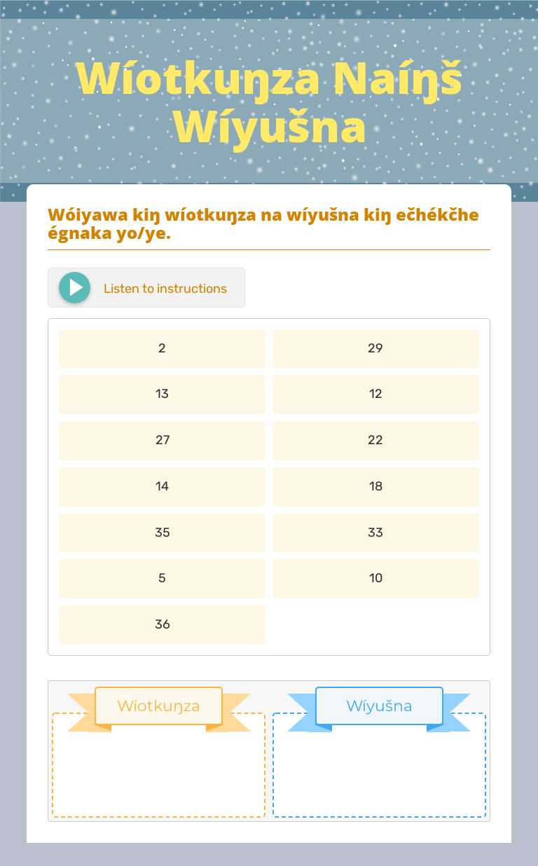 Wíotkuŋza Naíŋš Wíyušna worksheet preview image