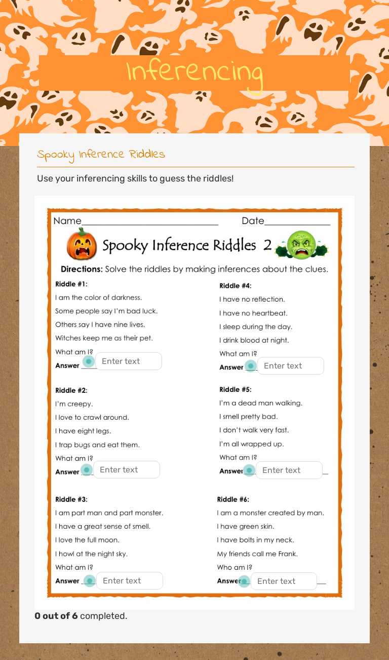 Inferencing worksheet preview image