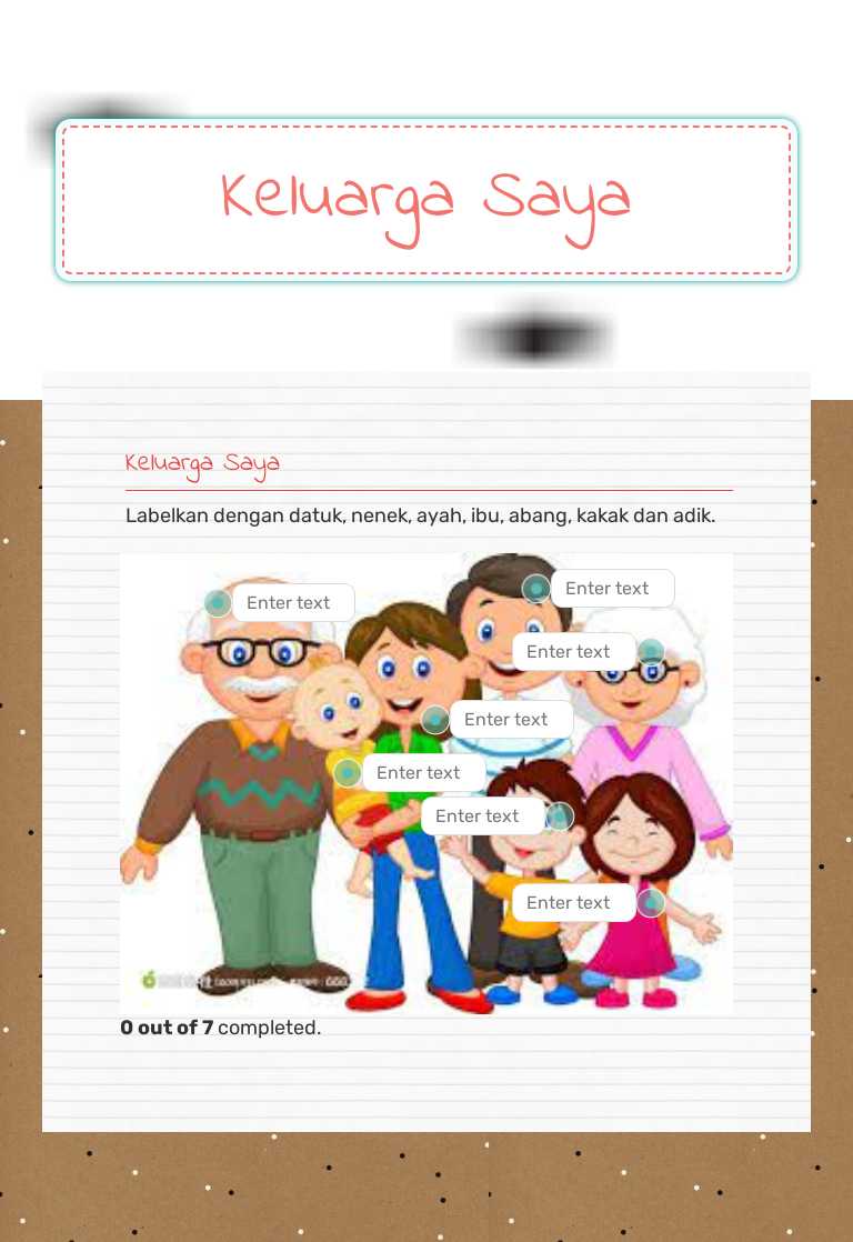 Keluarga Saya worksheet preview image